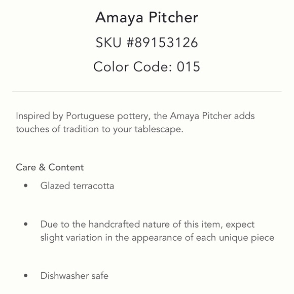 Anthro Amaya Pitcher / Vase NWT Portuguese Pottery -Beautifully Glazed Neutral - Picture 13 of 13